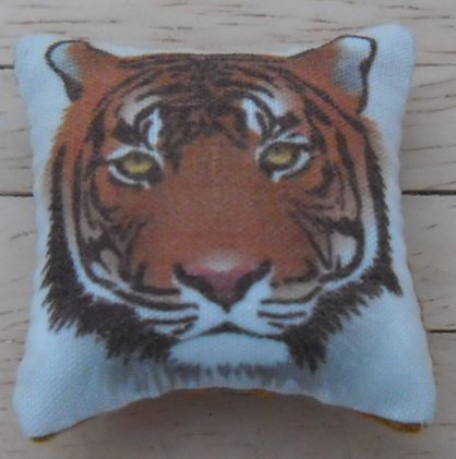 1/12th Scale Dolls House Animal Print Cushion: Bengal Tiger