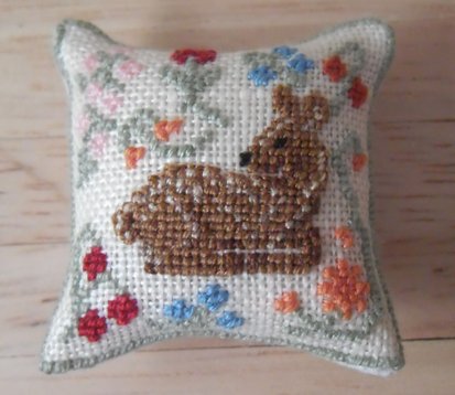 1/12th scale Dolls House Hand Embroidered Woodland Animals Cushion Fawn Design